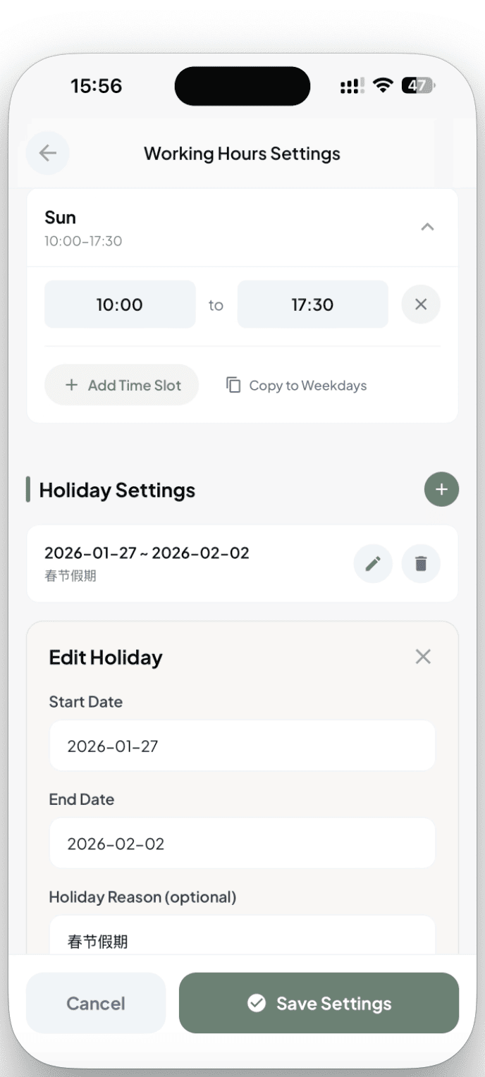 Working Hours